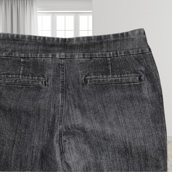 D & Co. Denim&Co Black Acid Wash Pull On Jeans Jeggings Pus Size 16 - Picture 4 of 8